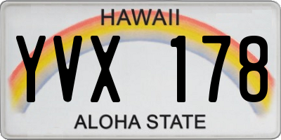 HI license plate YVX178