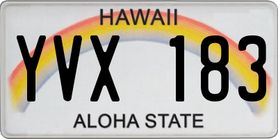HI license plate YVX183