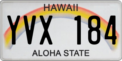 HI license plate YVX184
