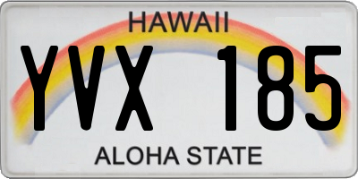 HI license plate YVX185