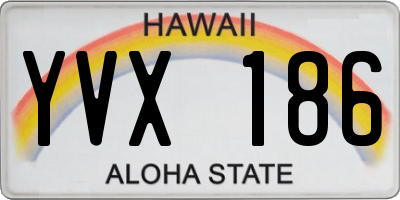 HI license plate YVX186
