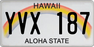 HI license plate YVX187