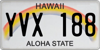 HI license plate YVX188