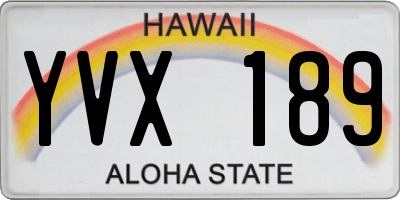 HI license plate YVX189
