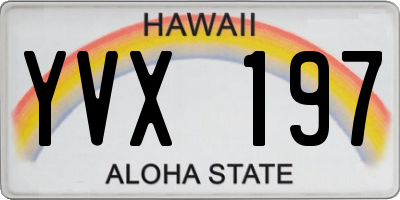 HI license plate YVX197