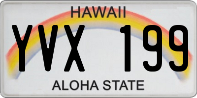 HI license plate YVX199