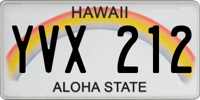 HI license plate YVX212