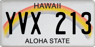 HI license plate YVX213