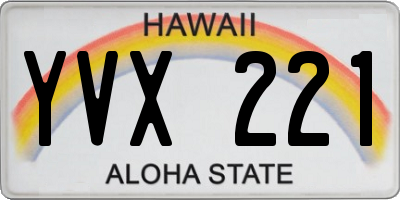 HI license plate YVX221