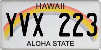 HI license plate YVX223