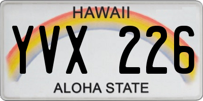 HI license plate YVX226