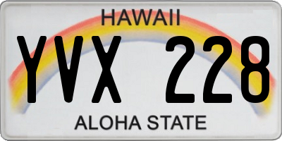 HI license plate YVX228