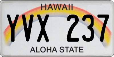 HI license plate YVX237