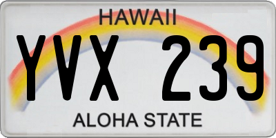 HI license plate YVX239