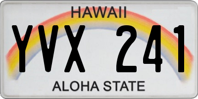 HI license plate YVX241