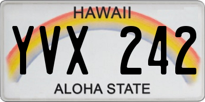 HI license plate YVX242