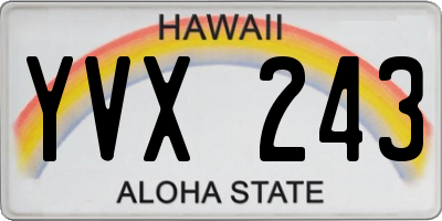 HI license plate YVX243