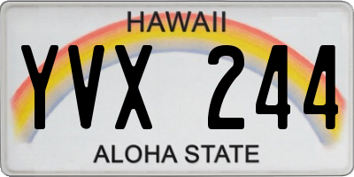 HI license plate YVX244