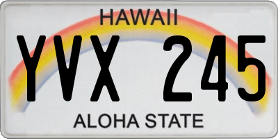 HI license plate YVX245