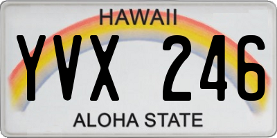 HI license plate YVX246