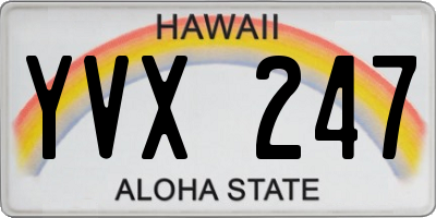 HI license plate YVX247