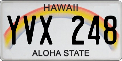 HI license plate YVX248