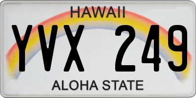 HI license plate YVX249