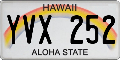 HI license plate YVX252