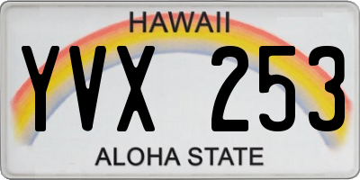 HI license plate YVX253