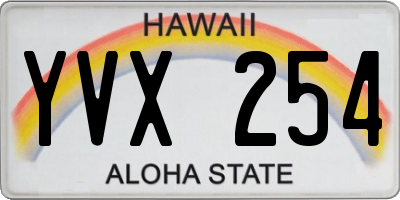 HI license plate YVX254