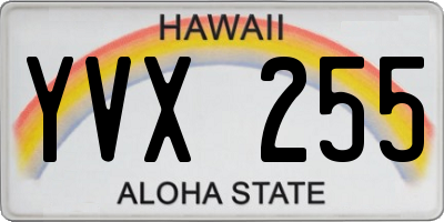 HI license plate YVX255
