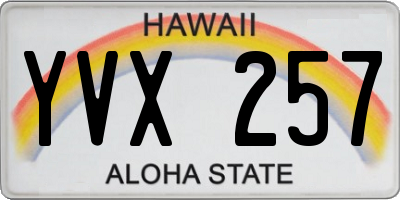 HI license plate YVX257