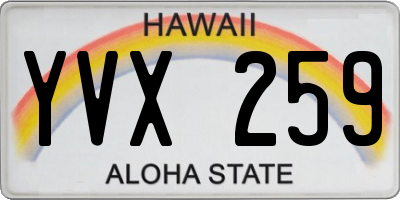 HI license plate YVX259
