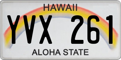 HI license plate YVX261