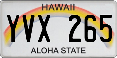 HI license plate YVX265