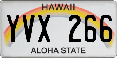 HI license plate YVX266