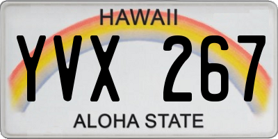 HI license plate YVX267