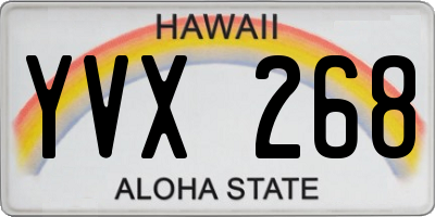 HI license plate YVX268