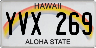 HI license plate YVX269
