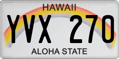 HI license plate YVX270