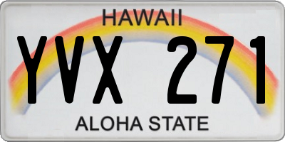 HI license plate YVX271