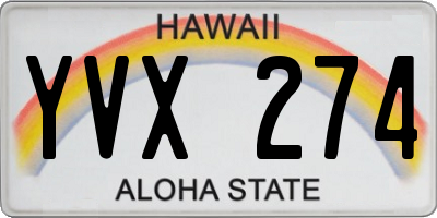 HI license plate YVX274