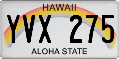HI license plate YVX275