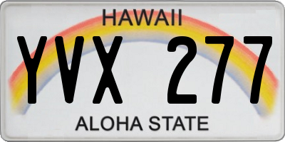 HI license plate YVX277