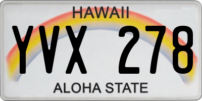 HI license plate YVX278