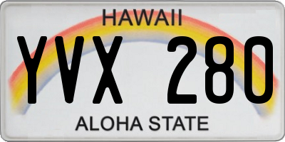 HI license plate YVX280