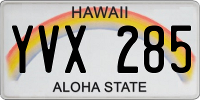 HI license plate YVX285