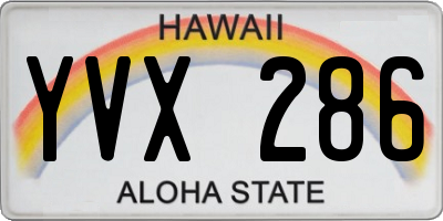 HI license plate YVX286