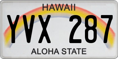 HI license plate YVX287