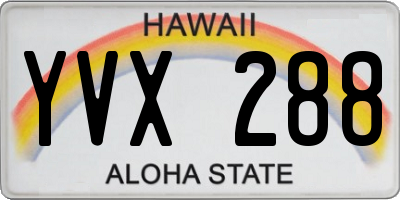 HI license plate YVX288